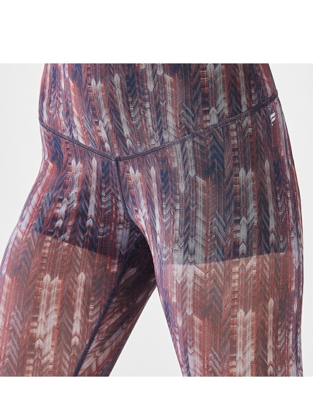 Fabletics Women's Printed High-Rise Leggings — Rust, Navy & Cream